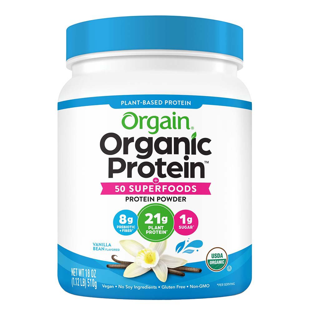 Orgain, Organic Protein Powder, Plant-Based, Vanilla Bean