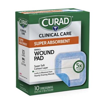 Curad Super Absorbent Wound Pads - Small, 10 ct