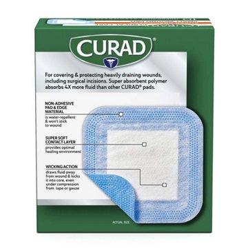 Curad Super Absorbent Wound Pads - Small