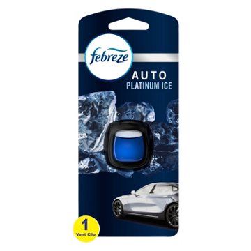 Febreze Auto Vent Clip Air Freshener - Platinum Ice