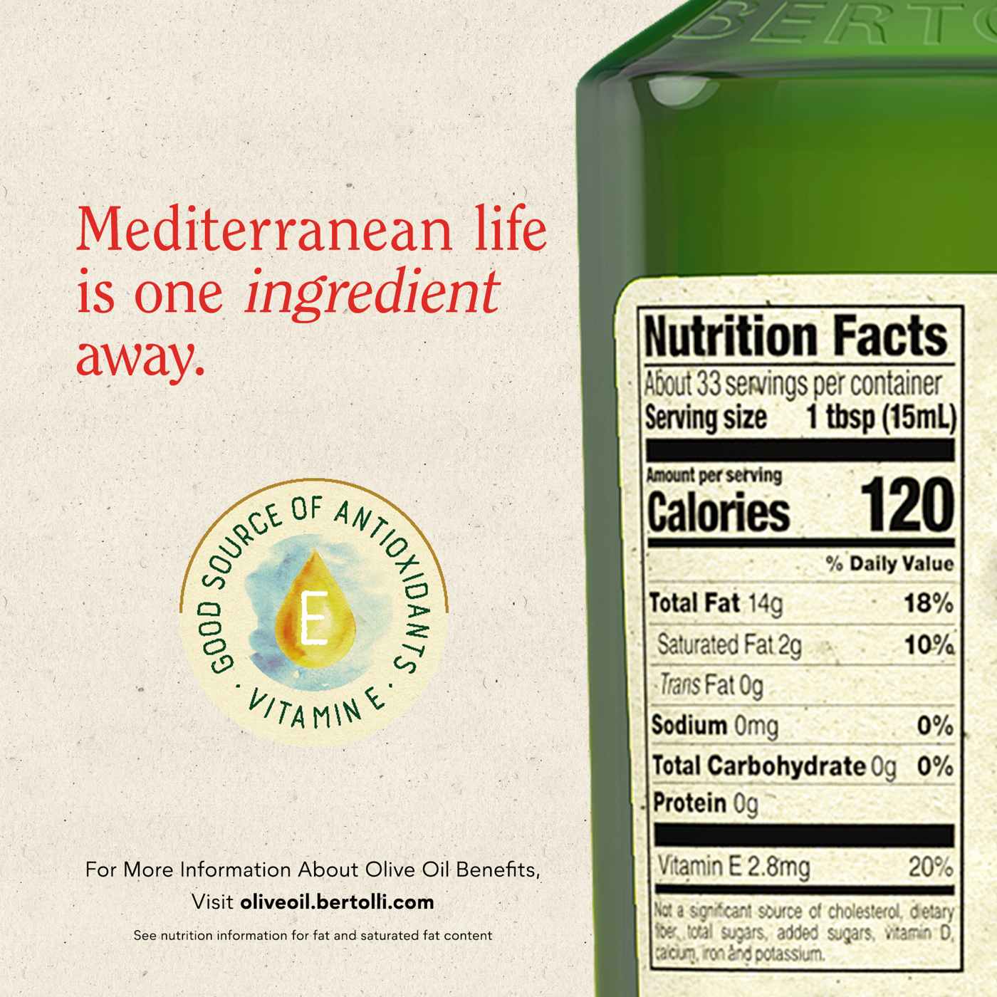 Bertolli Smooth-Tasting Cold Pressed Extra Virgin Olive Oil; image 2 of 8