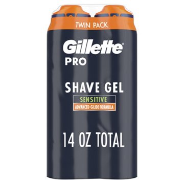 Gillette PRO Shaving Gel for Men Twin Pack, 14 oz