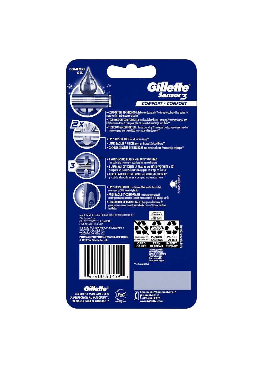 Gillette Sensor3 Men's Disposable Razors; image 10 of 11