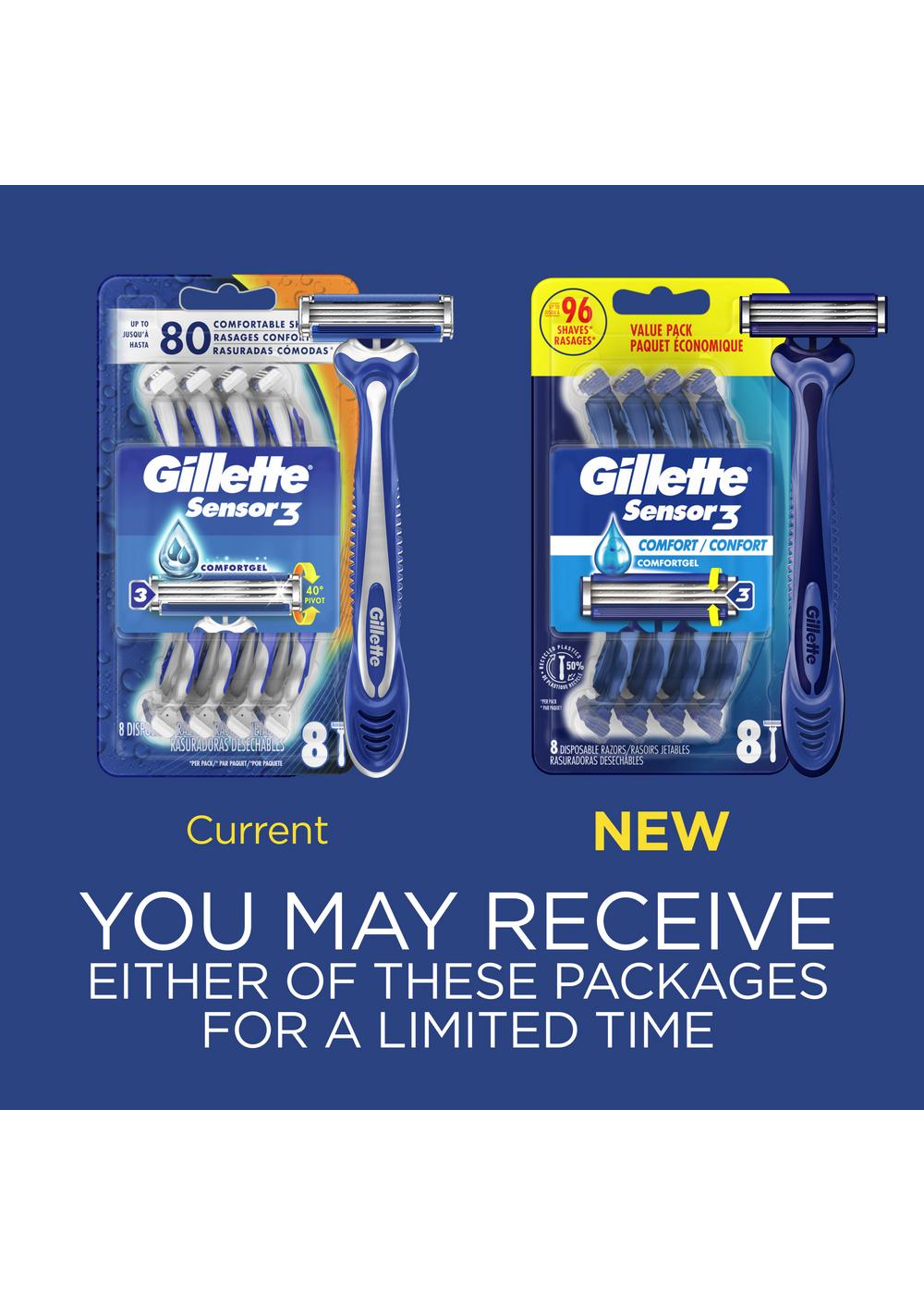 Gillette Sensor3 Men's Disposable Razors; image 8 of 11