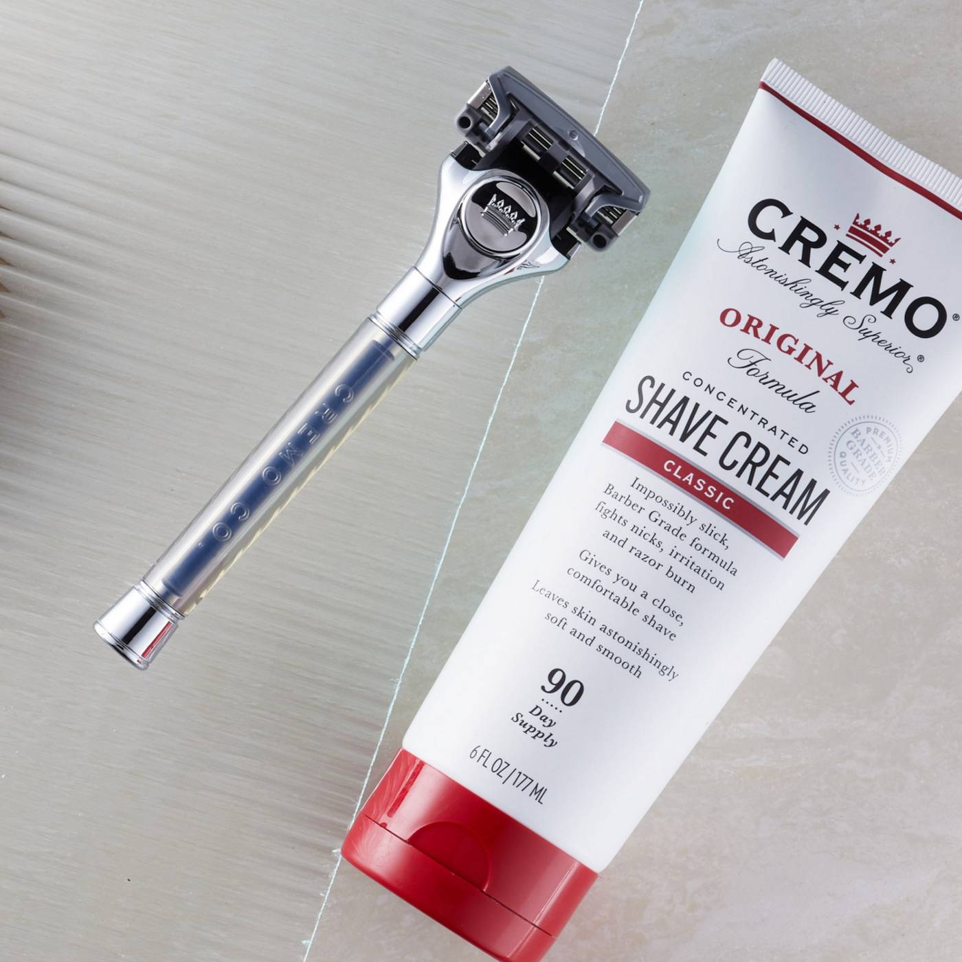 Cremo Barber Grade Razor + 2 Blade Refills; image 4 of 10