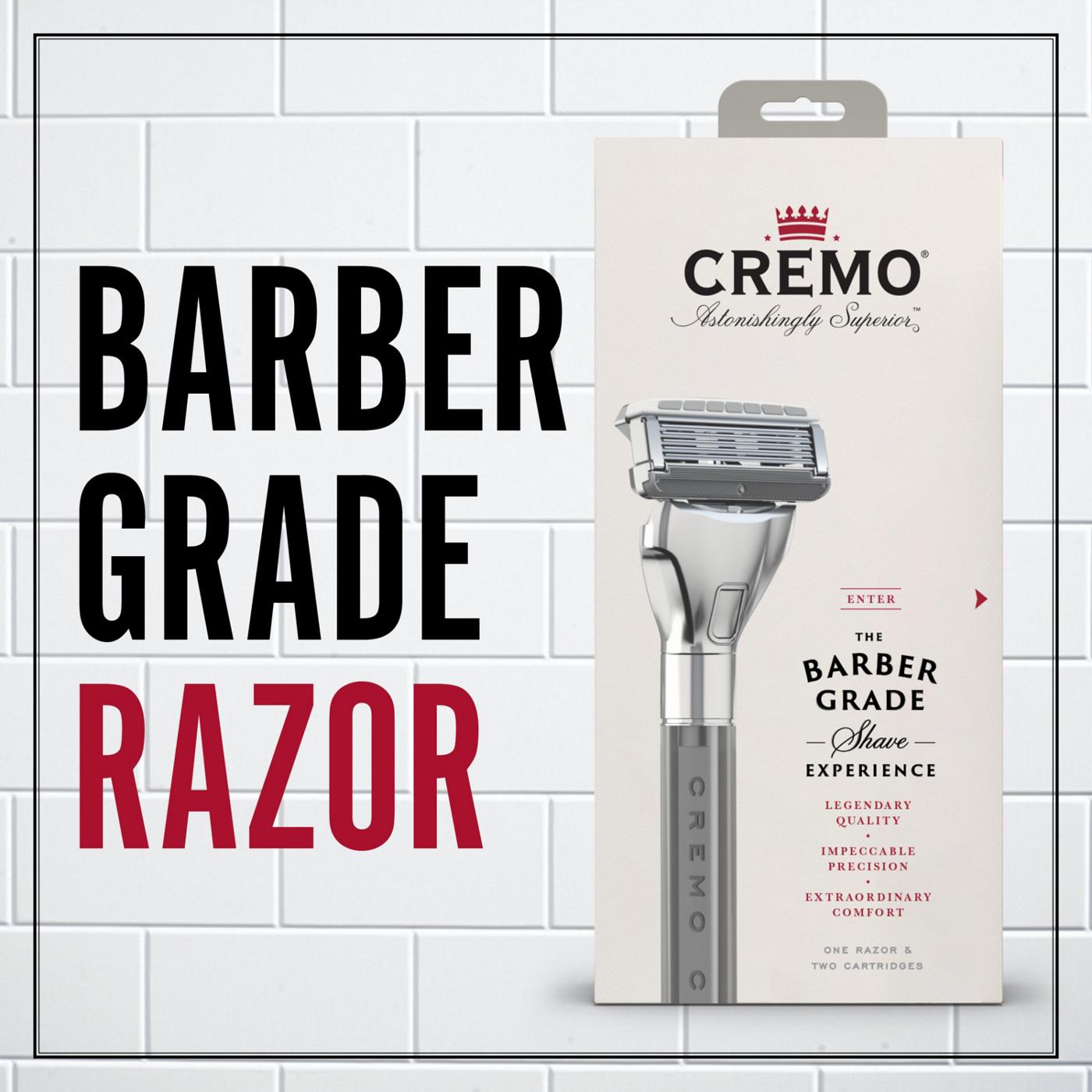 Cremo Barber Grade Razor + 2 Blade Refills; image 5 of 10