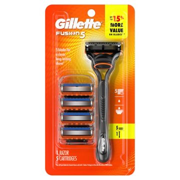 Gillette Fusion5 Shaving Razor + 5 Blade Refills for Men