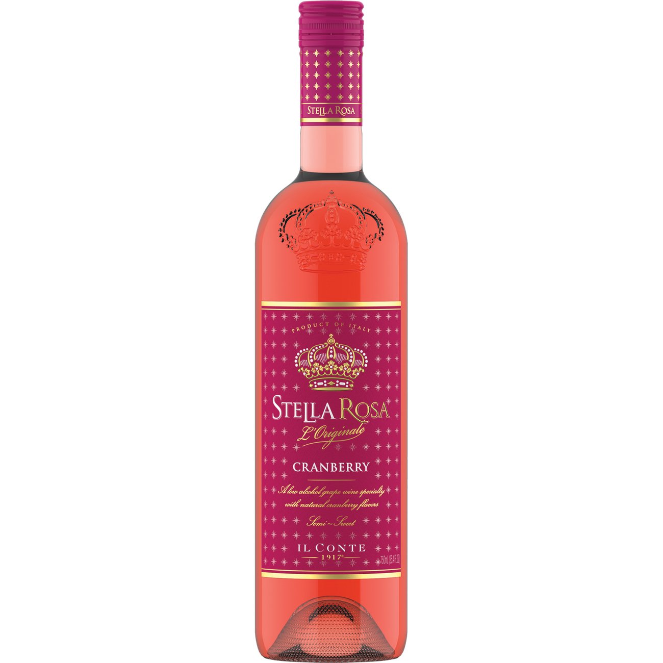 Stella Rosa Cranberry Italy Semi Sweet Red Wine, 750 mL