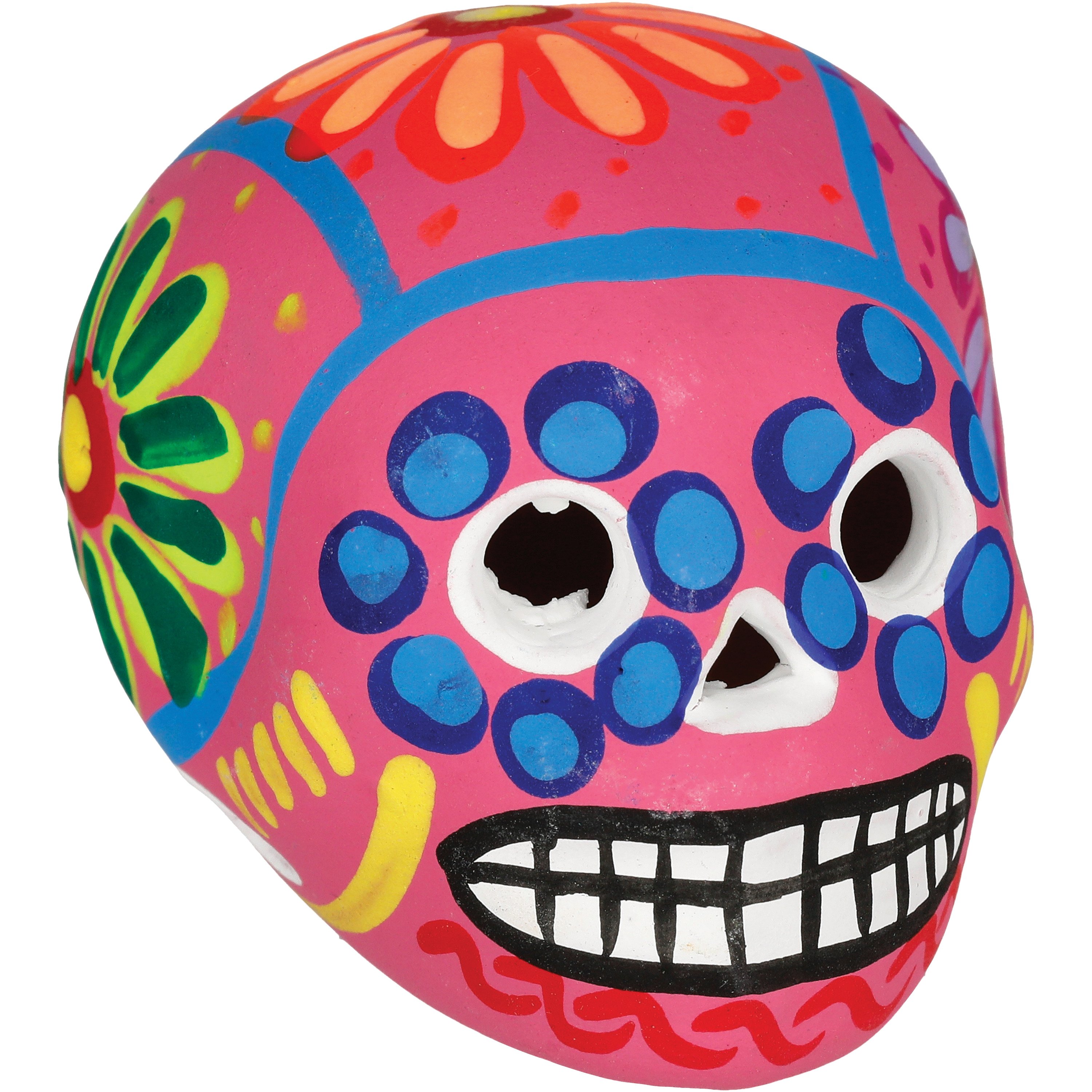El Fandango Trading Hand Painted Day of the Dead Clay Skull - Styles ...