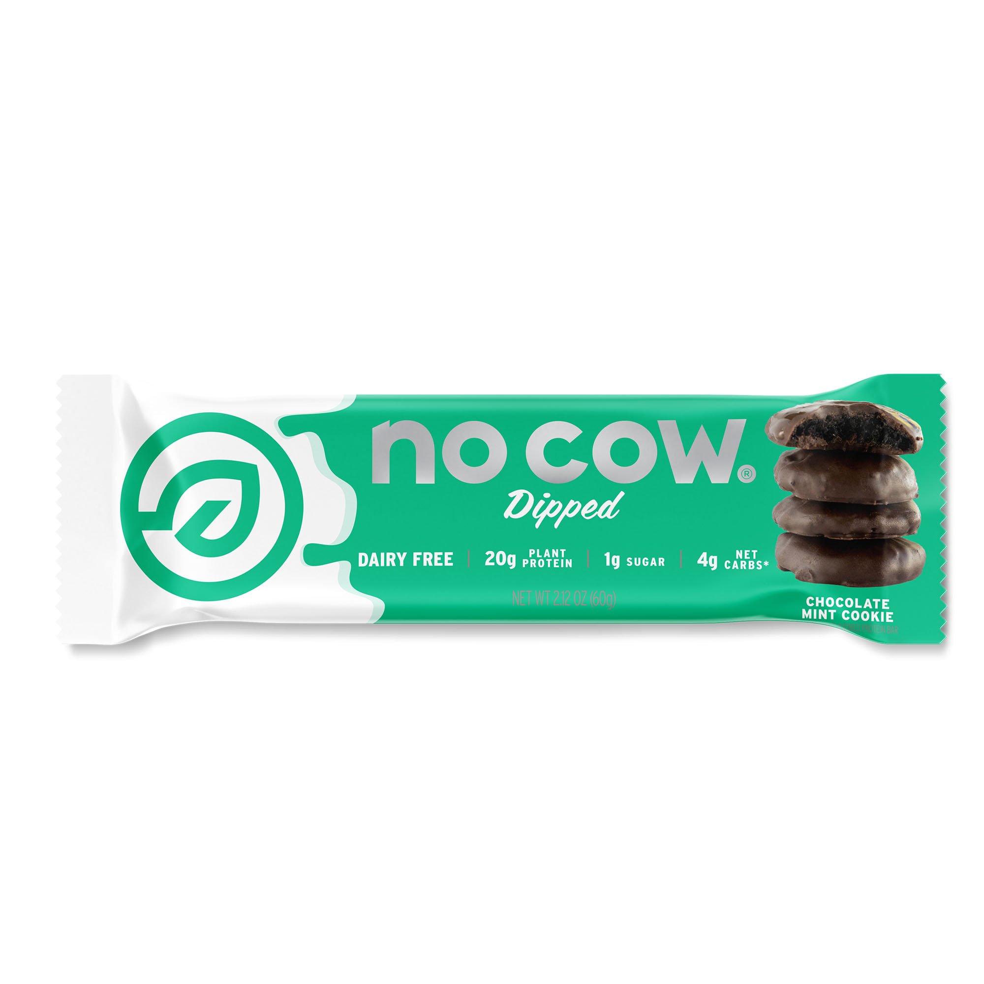 No Cow Dipped 20g Protein Bar Chocolate Mint Cookie Shop Granola