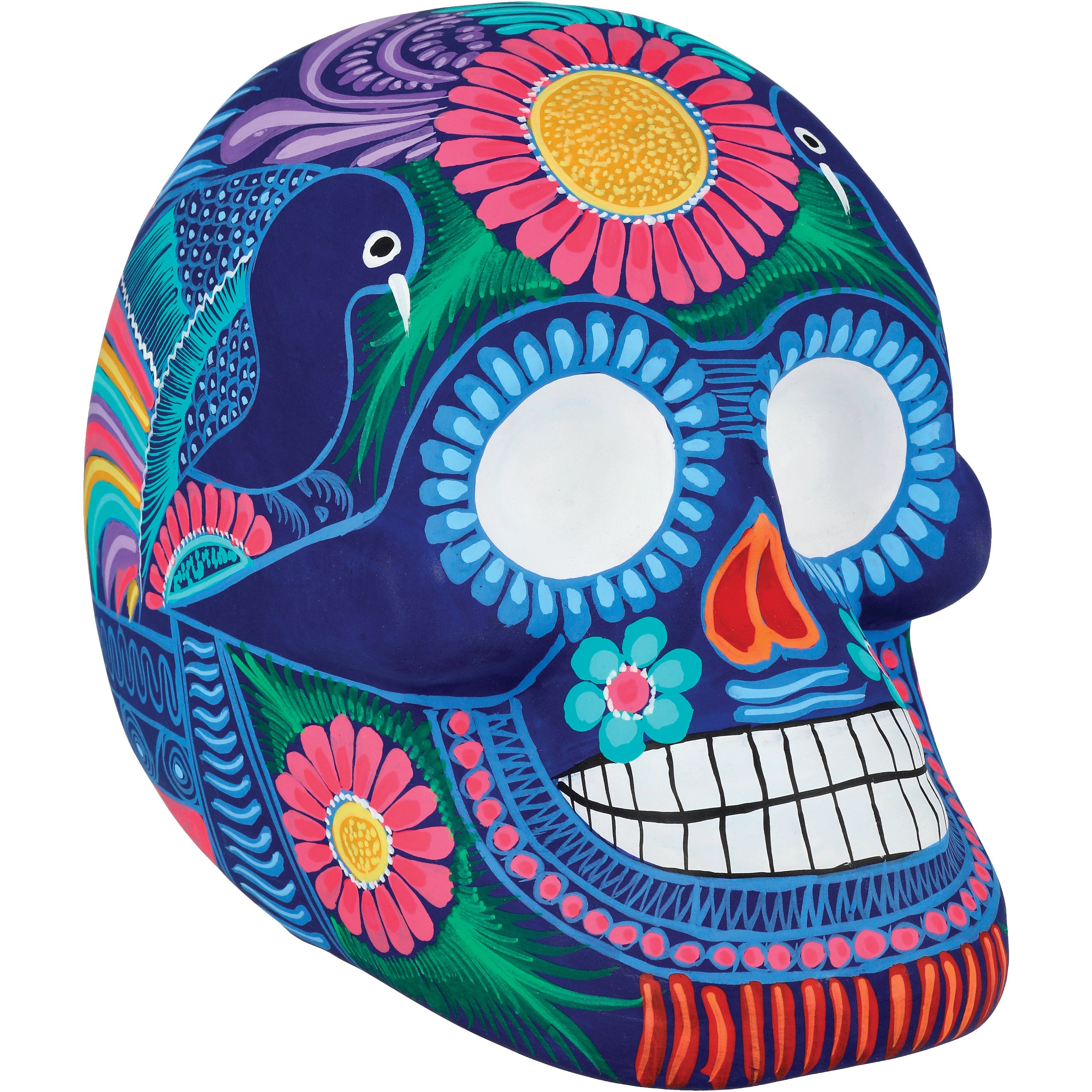 El Fandango Trading Day of the Dead Clay Skull - Shop Seasonal Decor at ...