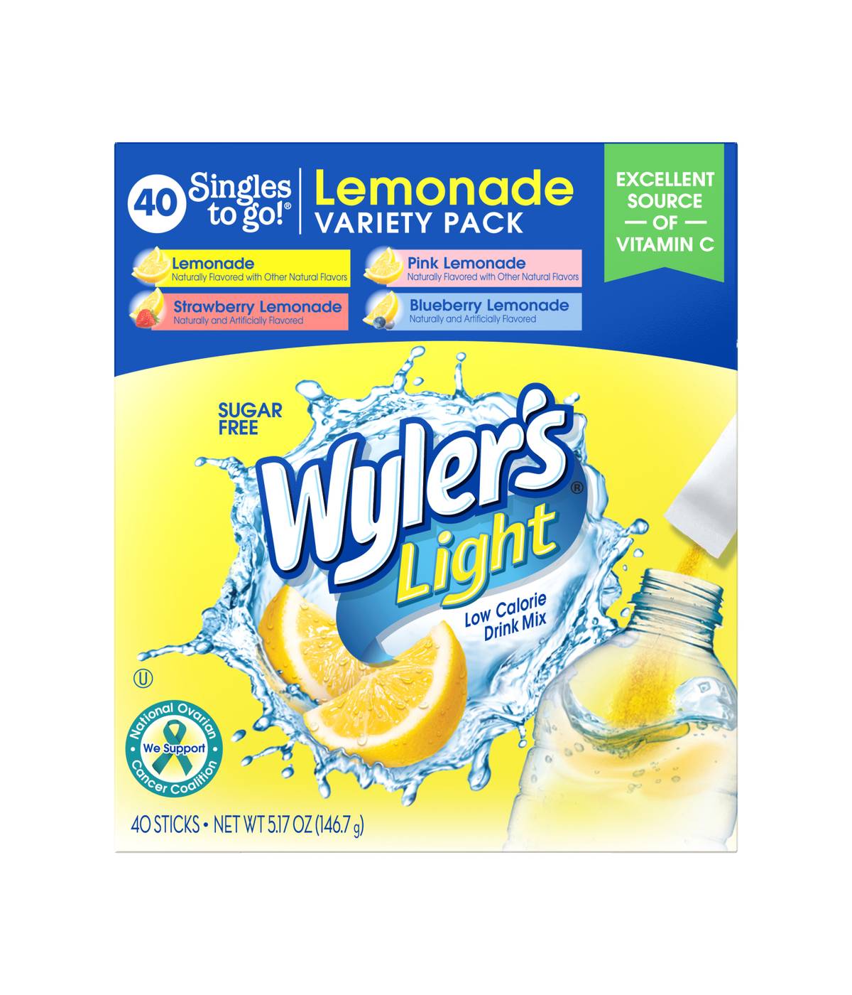 Wyler's Light Singles-To-Go Sugar Free Drink Mix – Lemonade Variety Pack; image 1 of 3