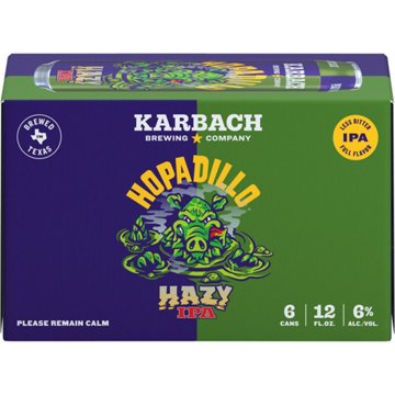 Karbach Hopadillo Hazy IPA Craft Beer 6 pk Cans, 12 oz
