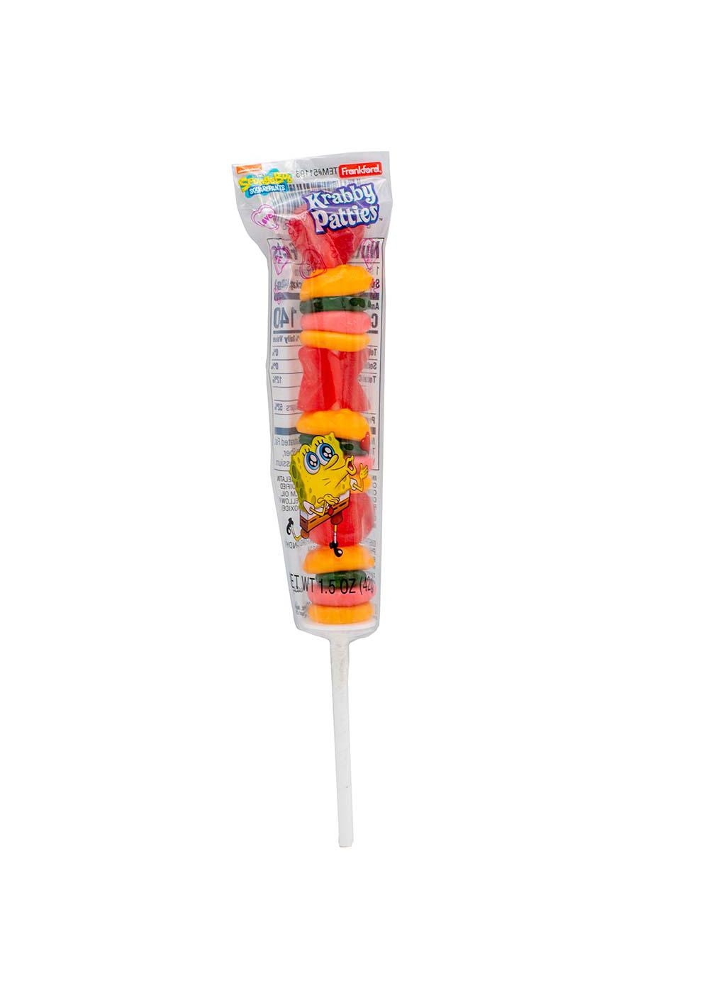 Frankford SpongeBob Krabby Patties Gummy Candy Valentine's Kabob; image 1 of 3