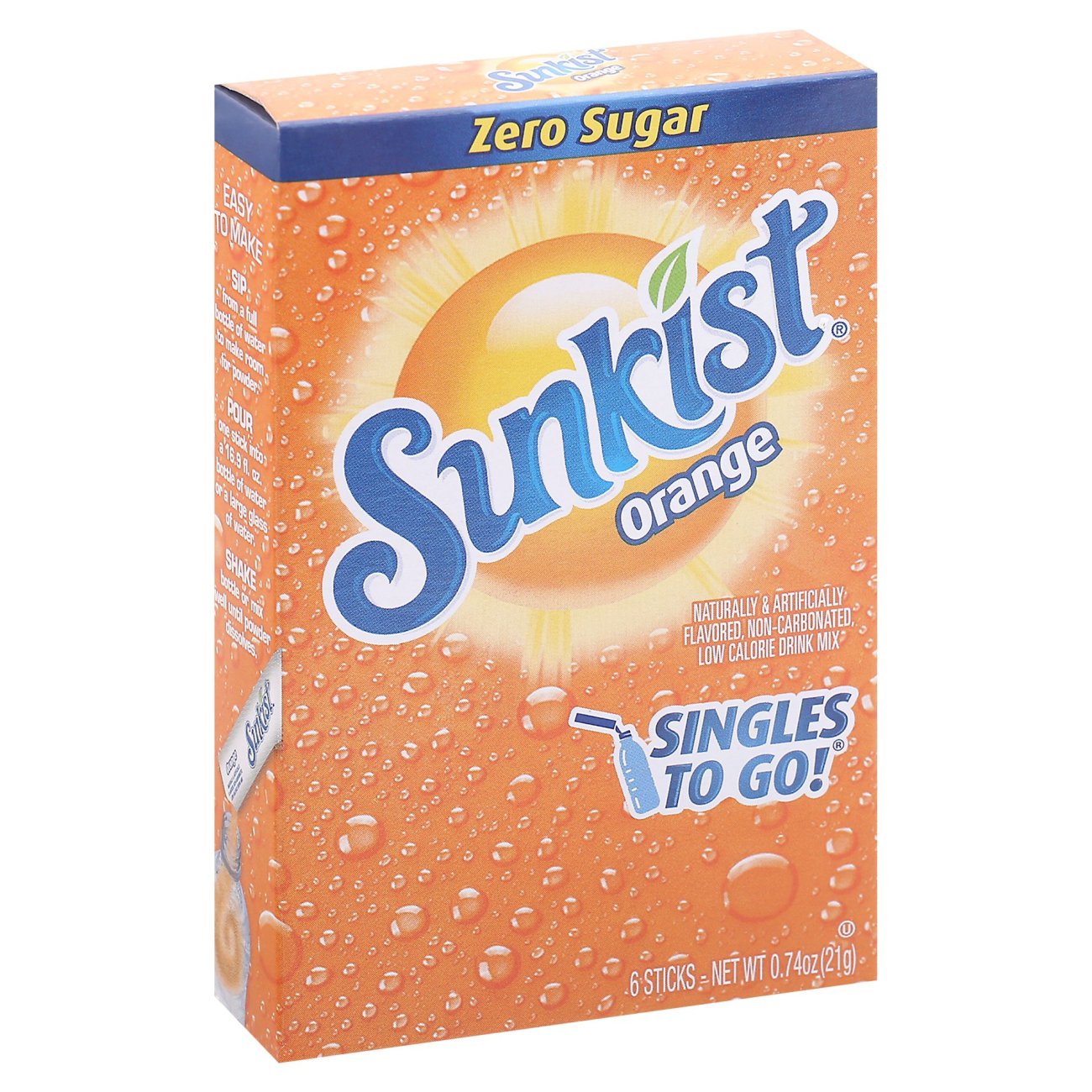 Sunkist Orange Zero Sugar Singles to Go Drink Mix Shop Mixes & flavor