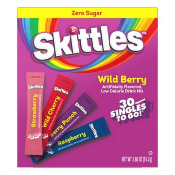 Skittles Singles to Go! Drink Sticks - Wild Berry Variety Pack, 30 ct