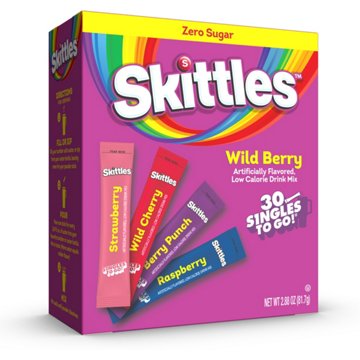 Skittles Singles to Go! Drink Sticks - Wild Berry Variety Pack, 30 ct