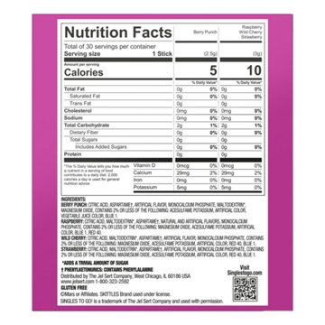 Skittles Singles to Go! Drink Sticks - Wild Berry Variety Pack, 30 ct