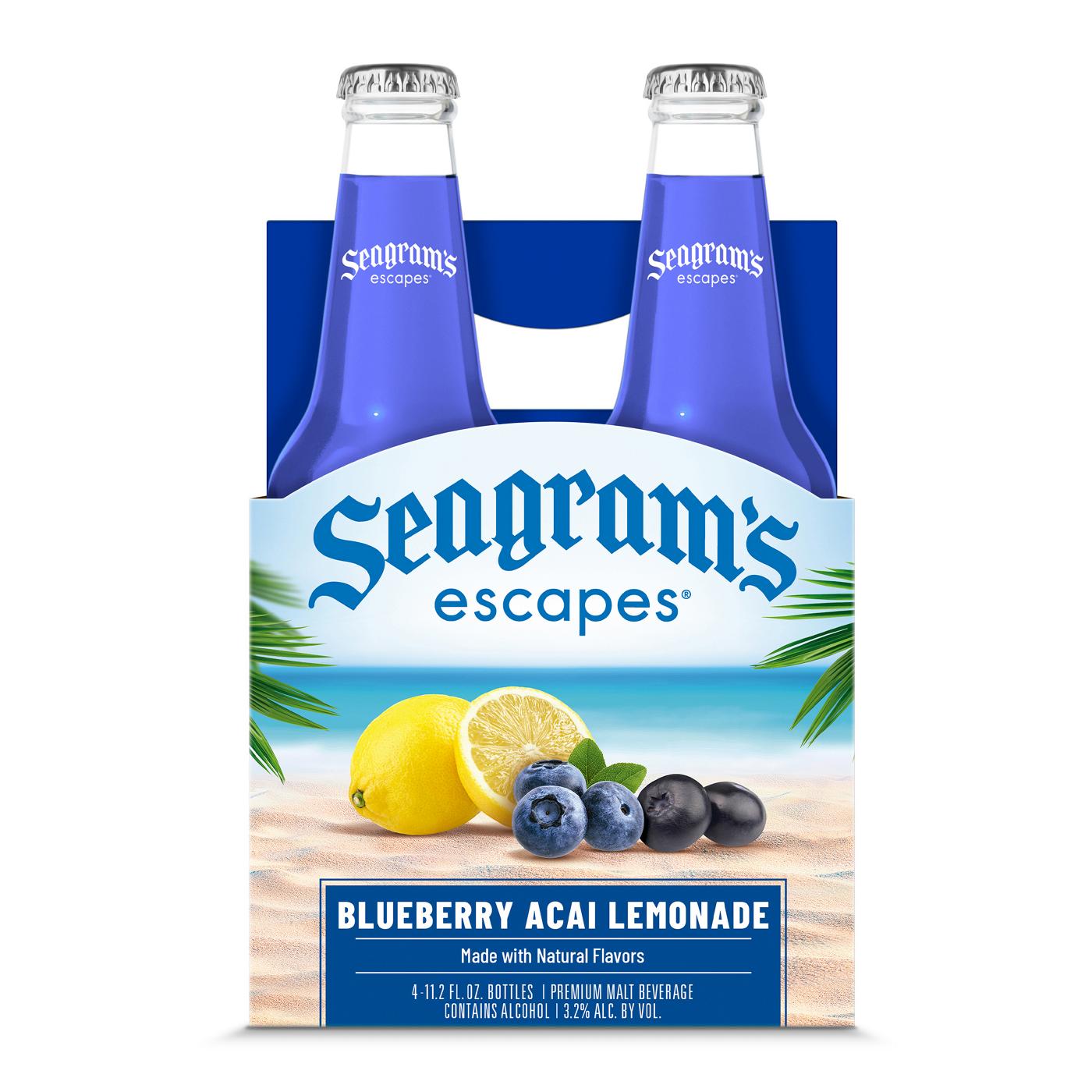 Seagram's Escapes Blueberry Acai Lemonade 4 pk Bottles; image 1 of 2