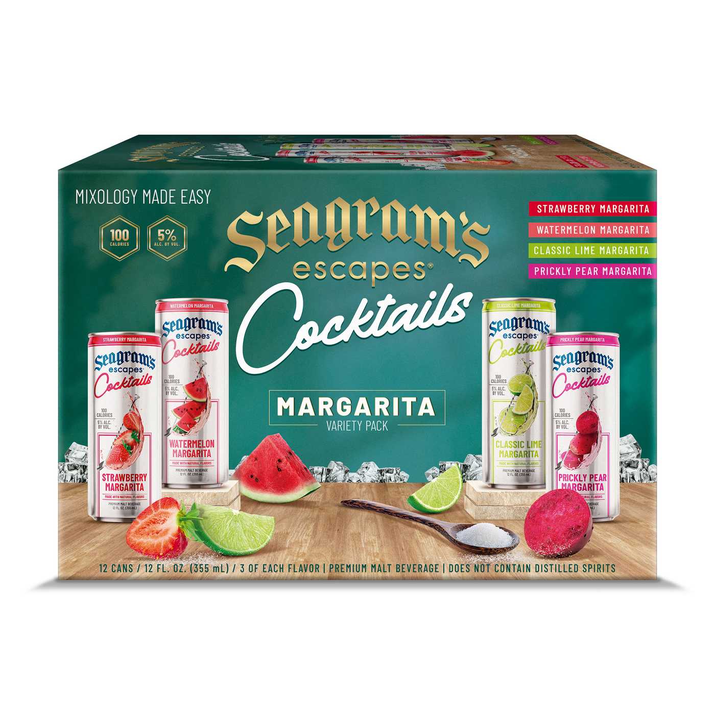 Seagram's Escapes Cocktails Margarita Variety Pack Cans 12 pk; image 1 of 5