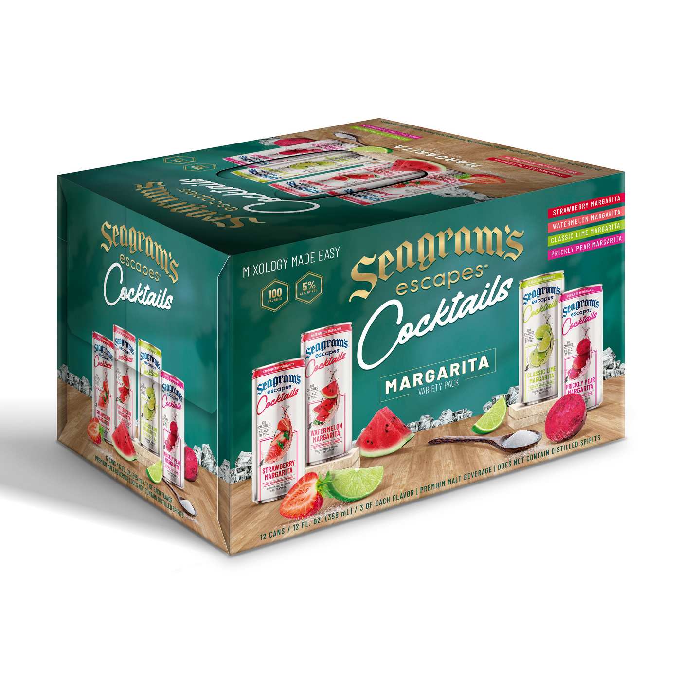 Seagram's Escapes Cocktails Margarita Variety Pack Cans 12 pk; image 3 of 5