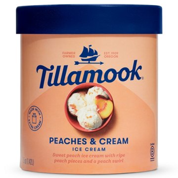 Tillamook Peaches & Cream Ice Cream, 1.5 qt
