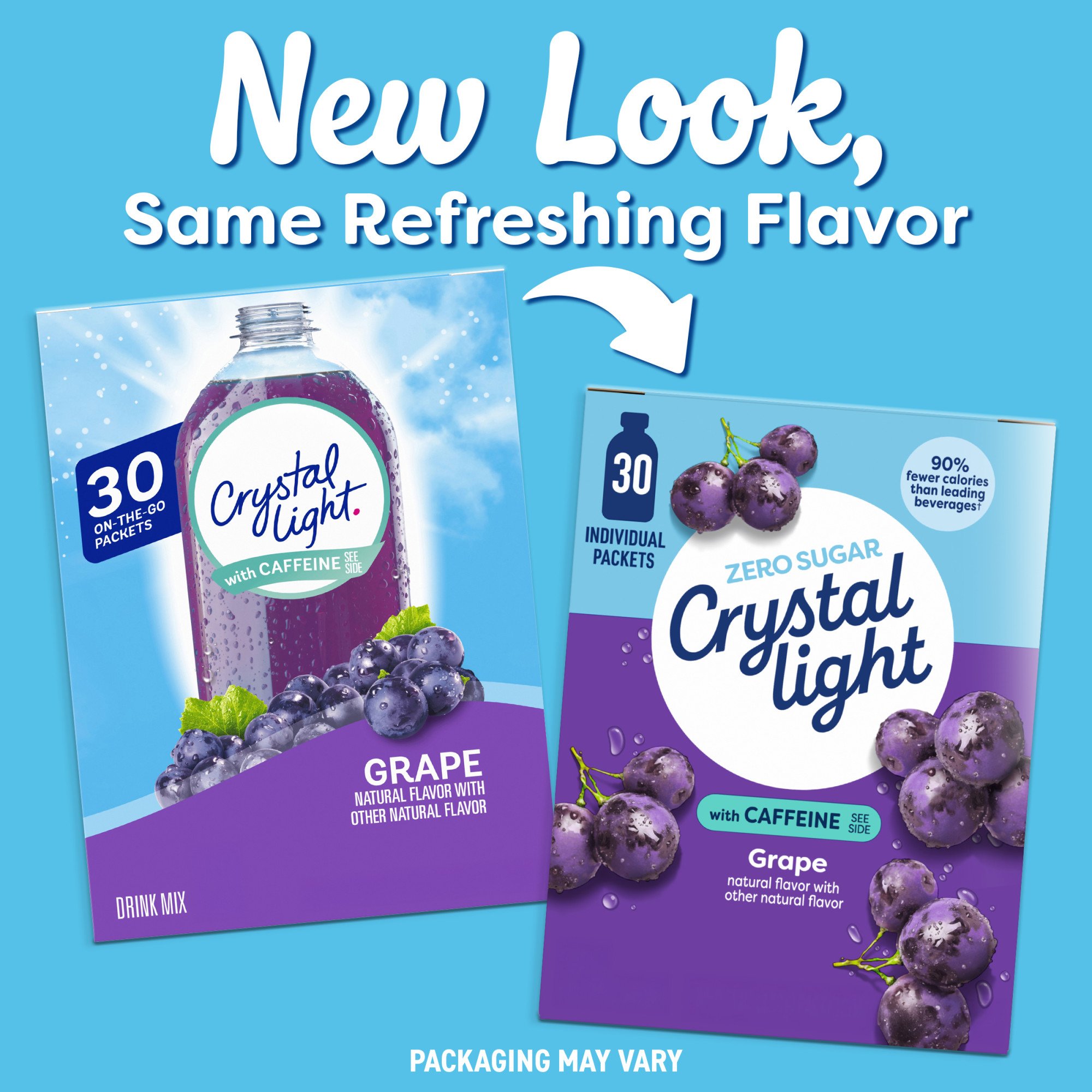 Crystal Light with Caffeine On the Go Drink Mix - Grape - Shop