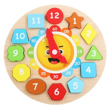 My First Moments Wood Puzzle Clock, 13 pc