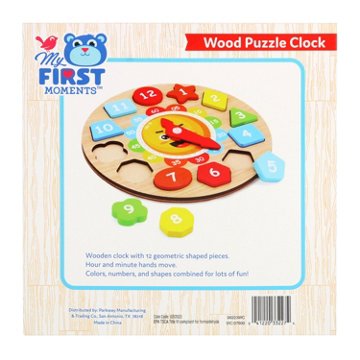 My First Moments Wood Puzzle Clock, 13 pc