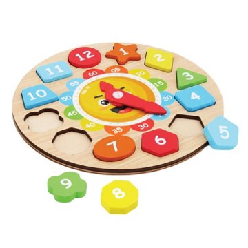 My First Moments Wood Puzzle Clock, 13 pc
