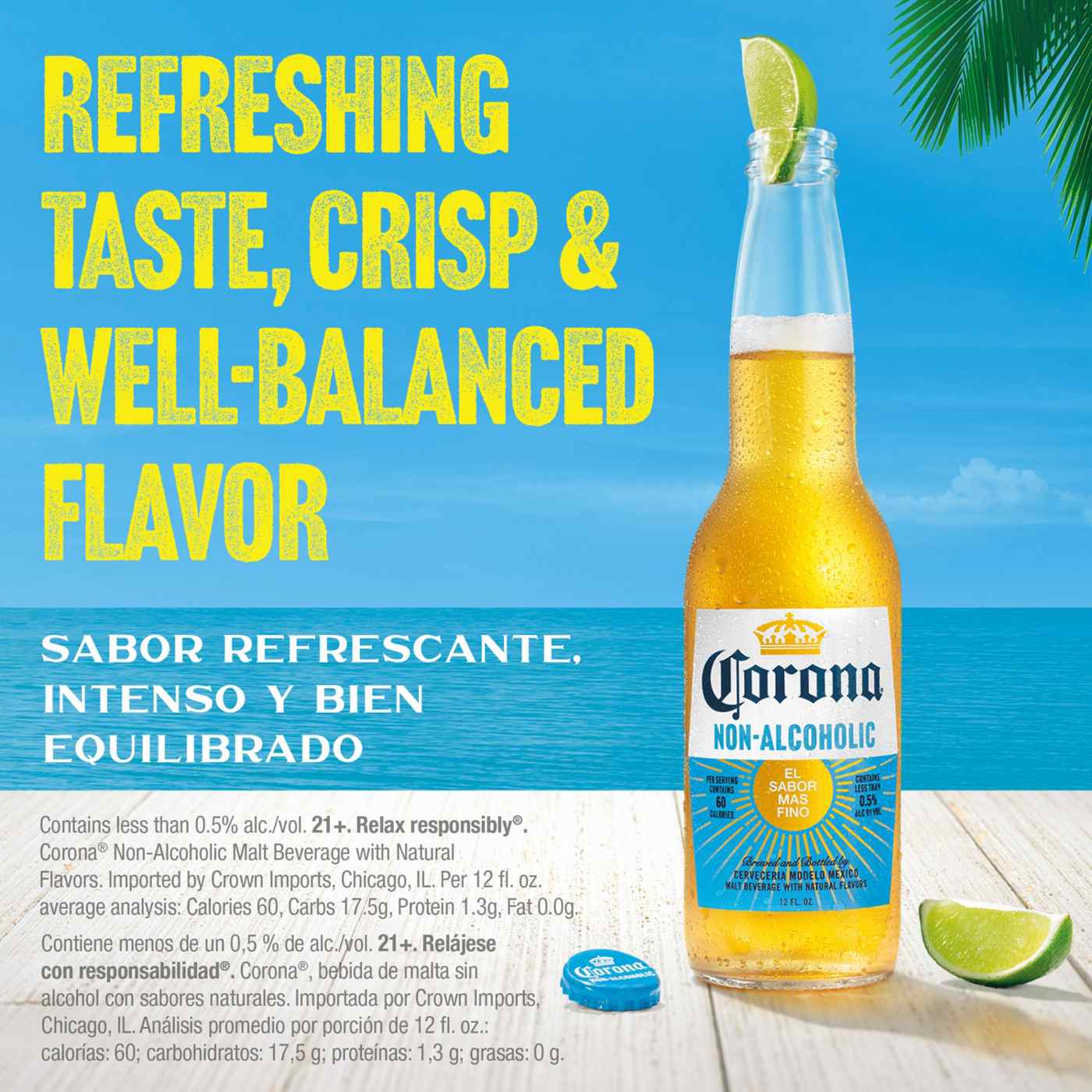 Corona Non-Alcoholic Malt Beverage Mexican Import Brew 12 oz Bottles, 6 pk; image 3 of 11