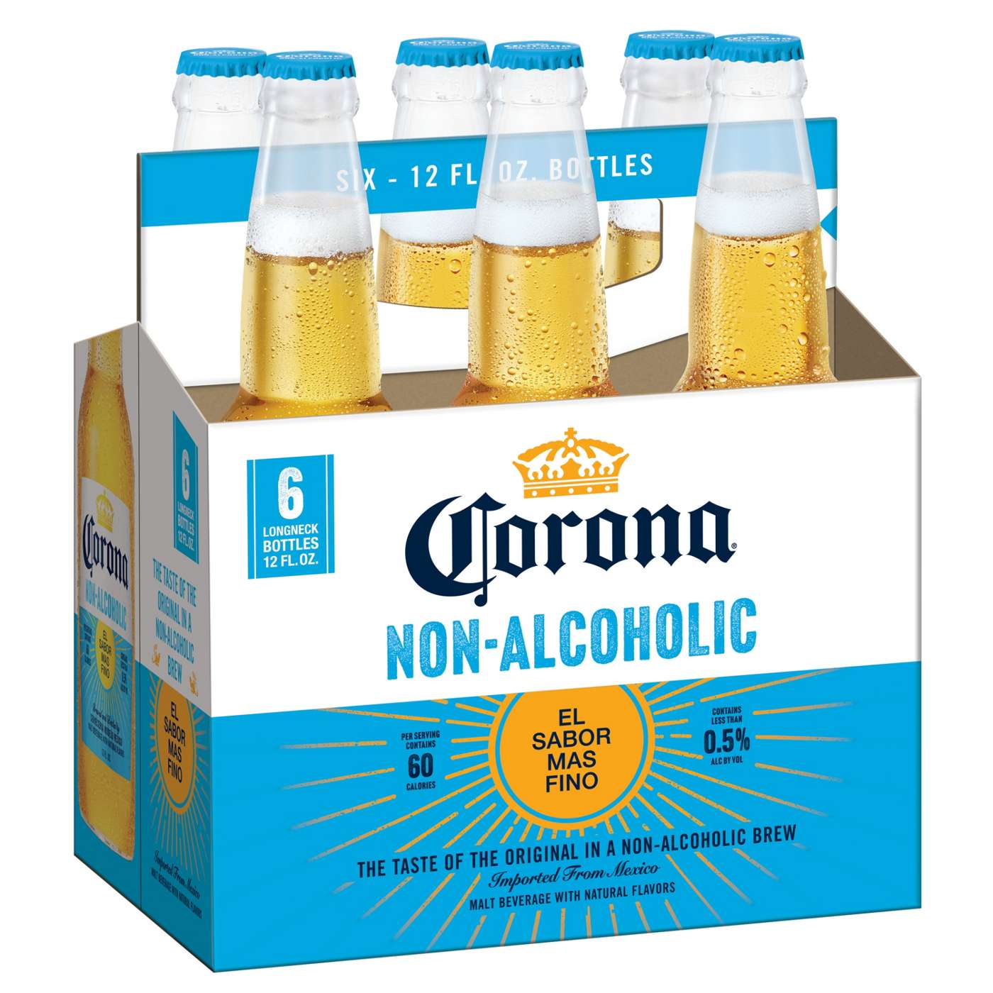 Corona Non-Alcoholic Malt Beverage Mexican Import Brew 12 oz Bottles, 6 pk; image 1 of 11