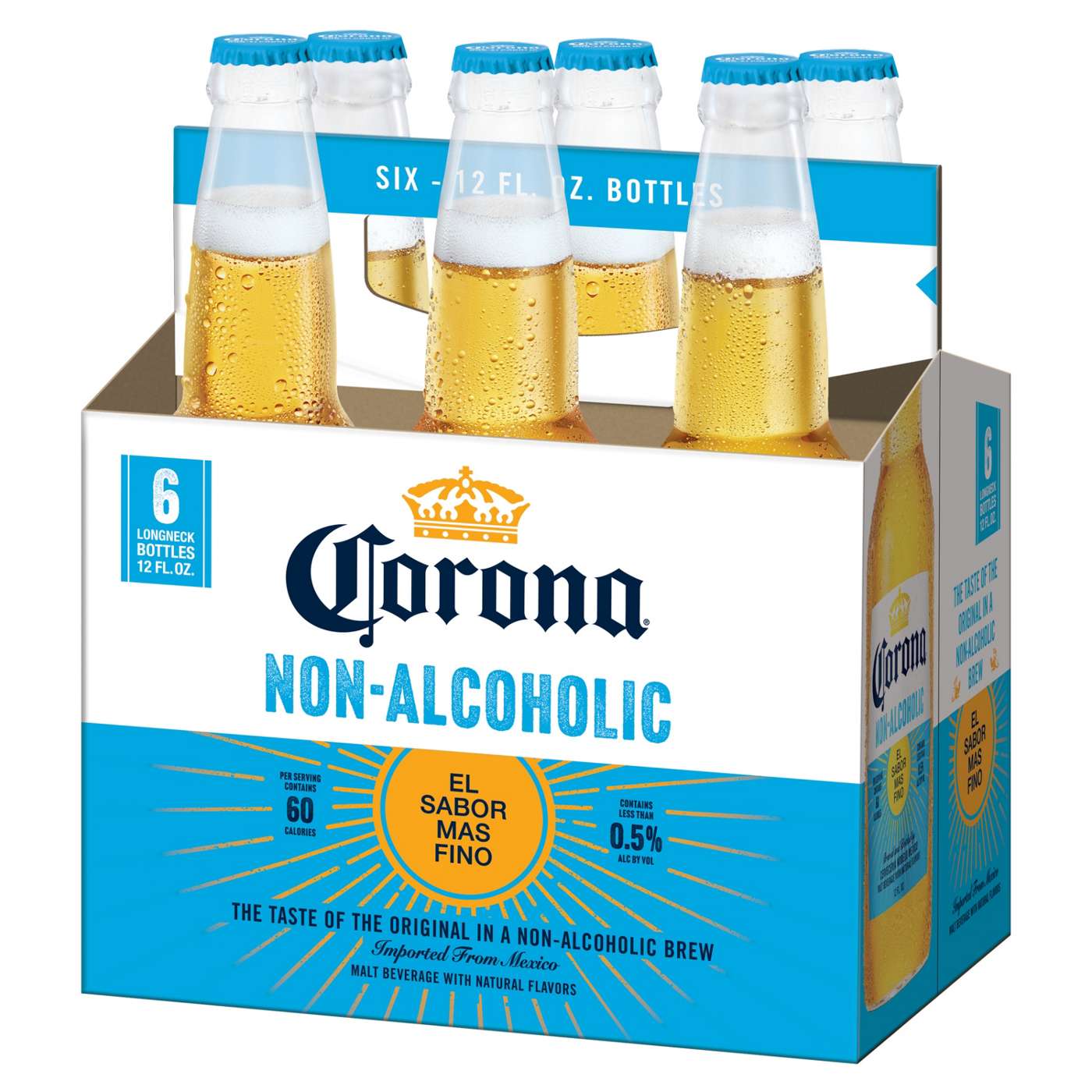 Corona Non-Alcoholic Malt Beverage Mexican Import Brew 12 oz Bottles, 6 pk; image 5 of 11