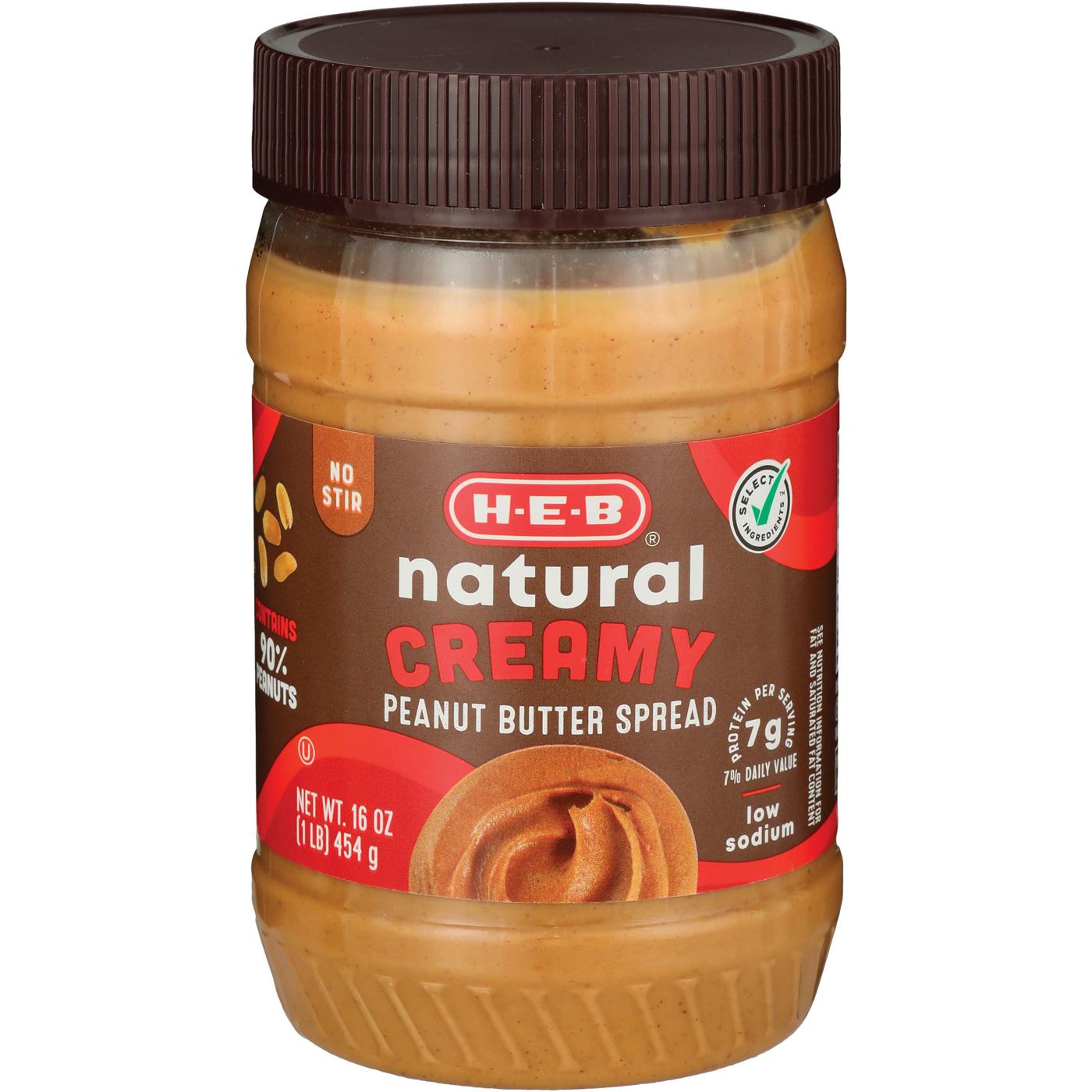 H-E-B Natural 7g Protein Creamy Peanut Butter; image 2 of 2