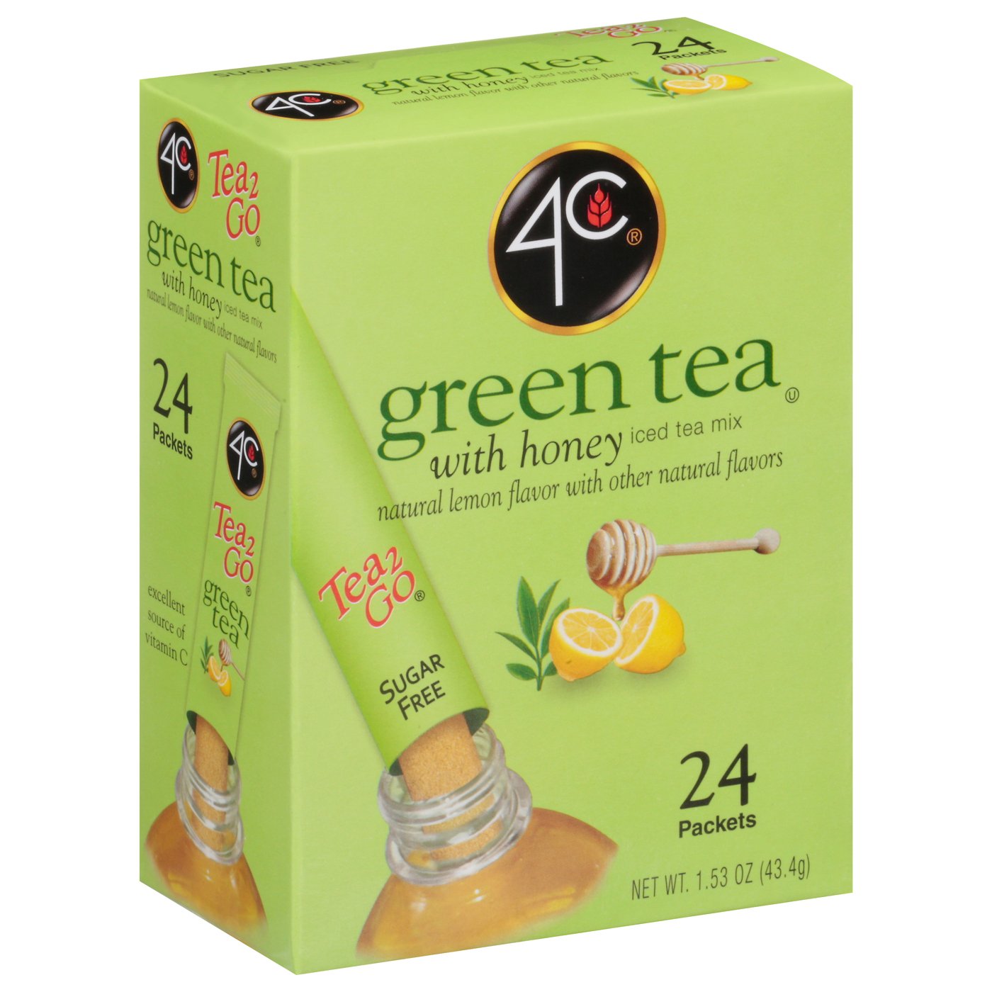 4C Green Tea 2 with Honey 2 Go Drink Mix Shop Mixes & Flavor