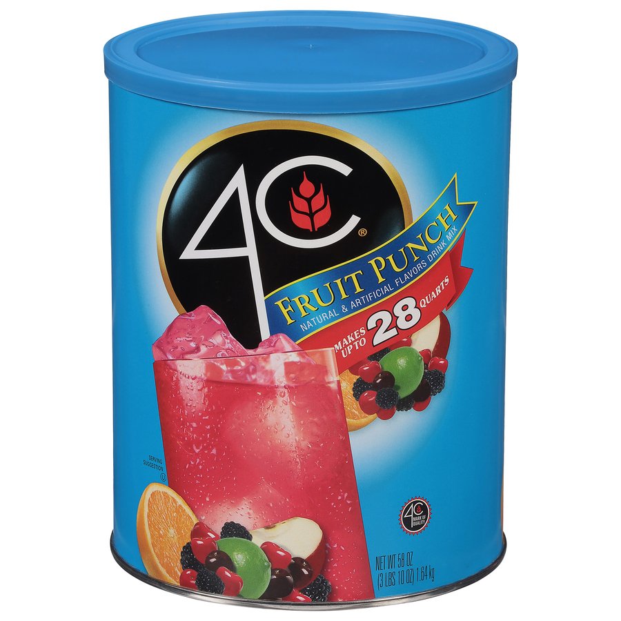 4C Fruit Punch Drink Mix, 58 oz
