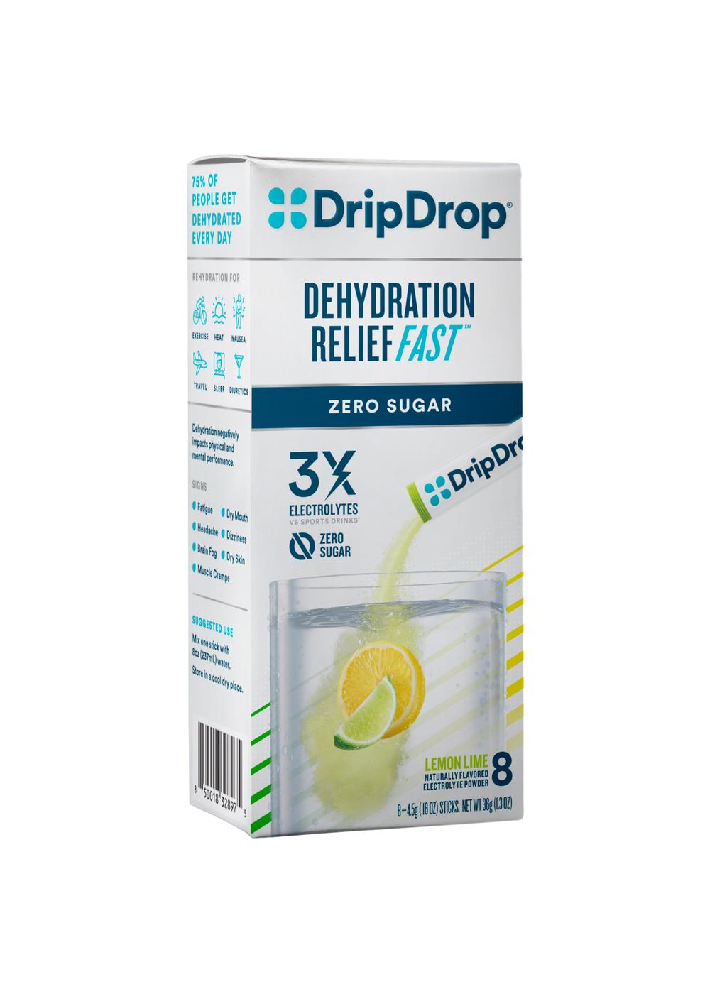 DripDrop Zero Sugar Electrolyte Drink Mix - Lemon Lime; image 1 of 4