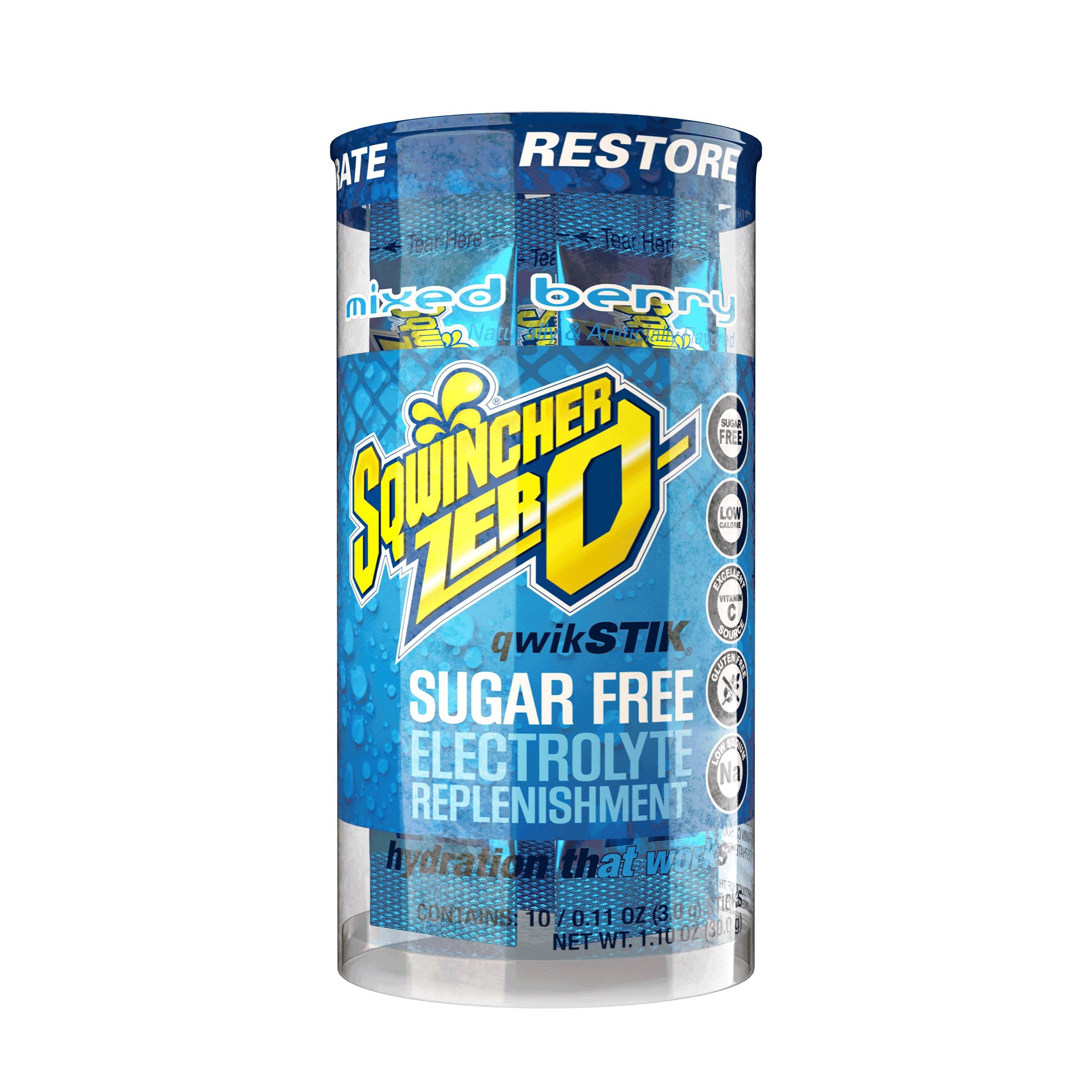 Sqwincher Qwik Stik Zero - Mixed Berry, 10 ct