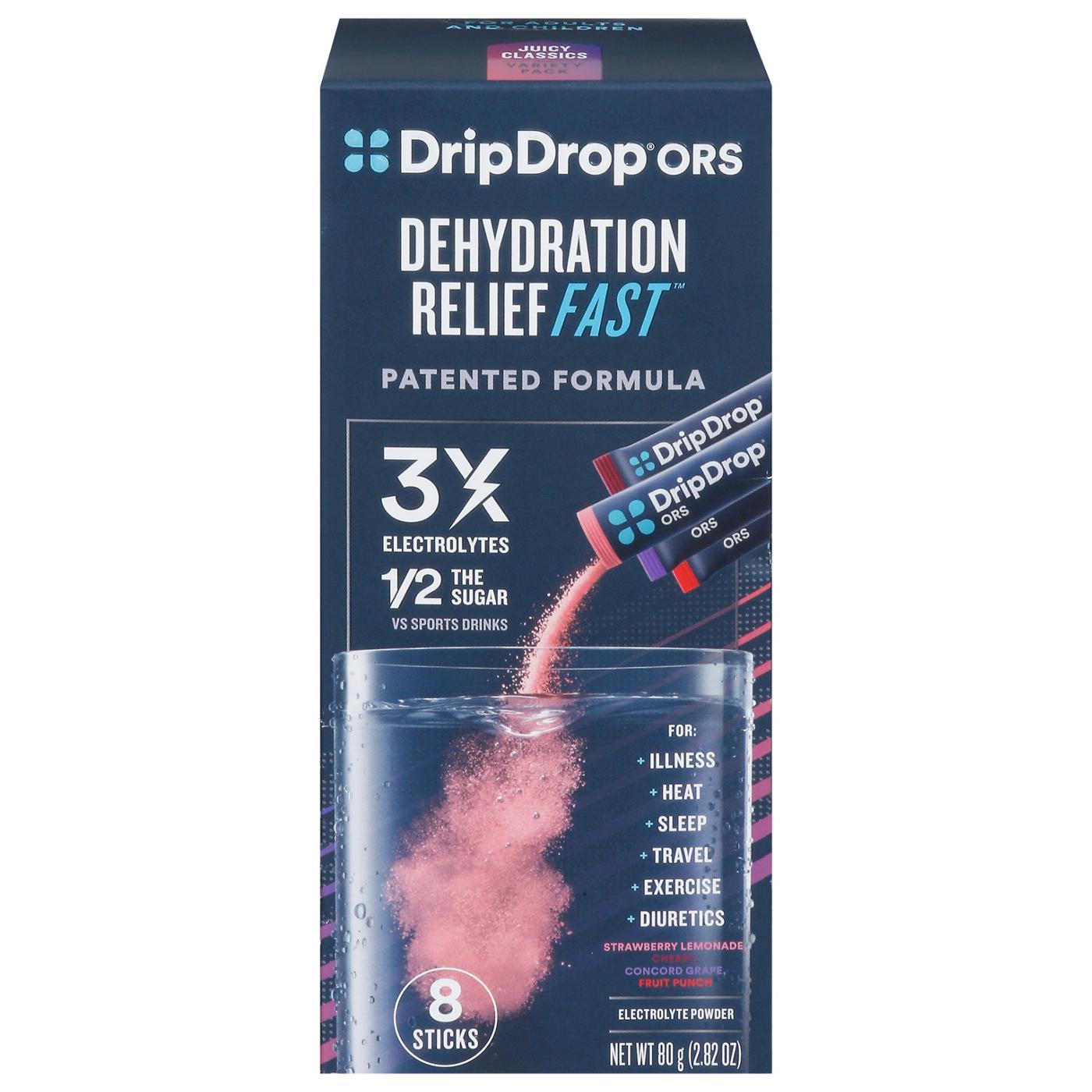 DripDrop ORS Electrolyte Drink Mix - Juicy Variety; image 1 of 3