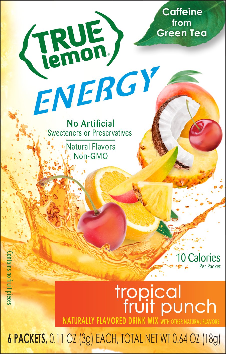 True Lemon Energy Drink Mix - Tropical Fruit Punch, 6 ct