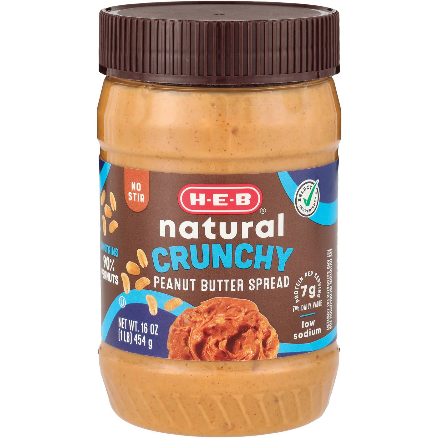 H-E-B Natural 7g Protein Crunchy Peanut Butter; image 1 of 2