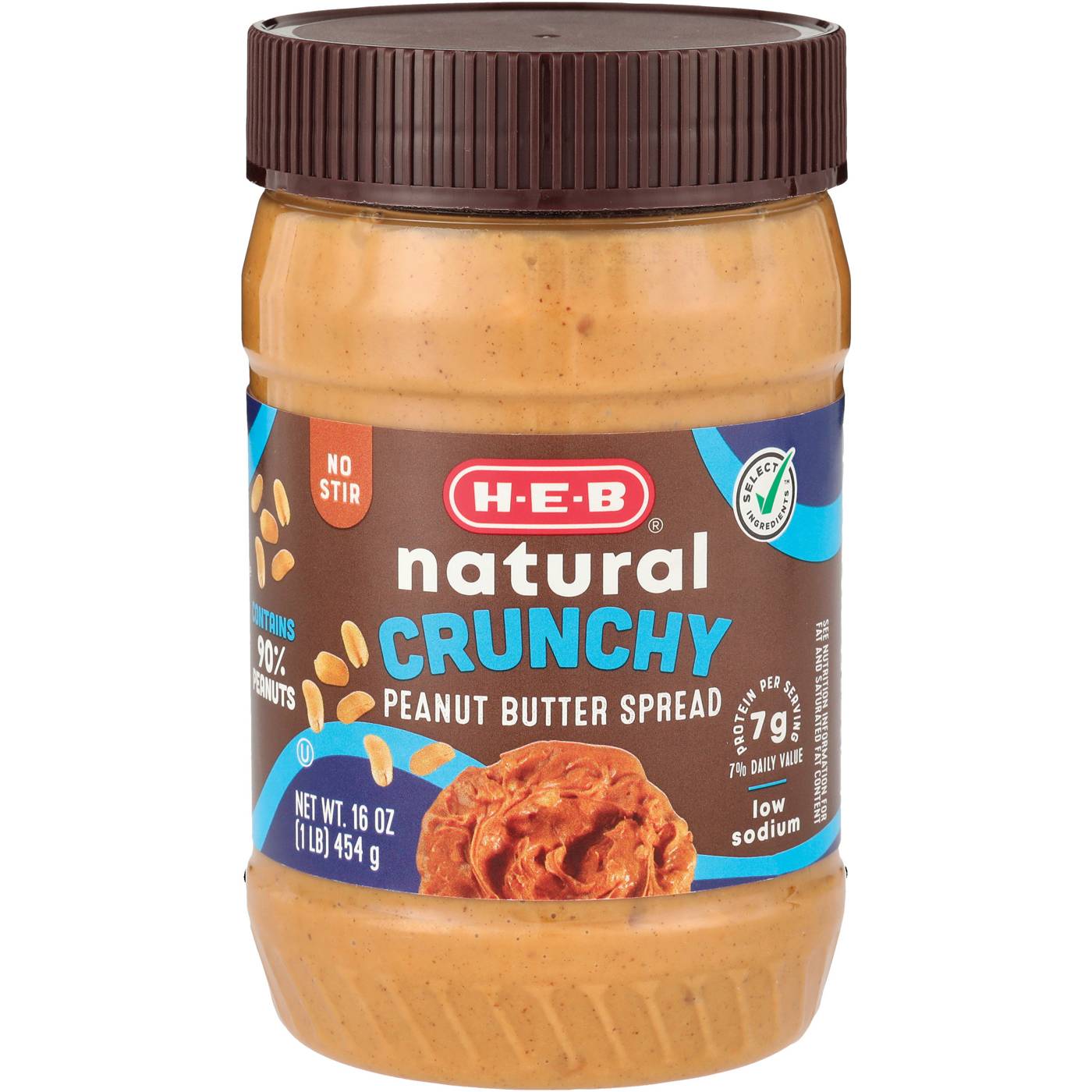 HEB Natural 7g Protein Crunchy Peanut Butter Shop Peanut butter at