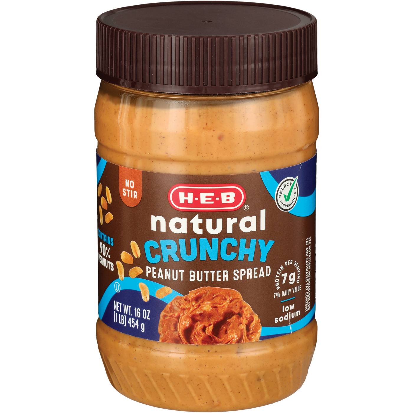 HEB Natural 7g Protein Crunchy Peanut Butter Shop Peanut butter at