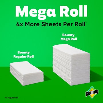 Bounty Paper Towels Select-A-Size White, 6 Mega Rolls,