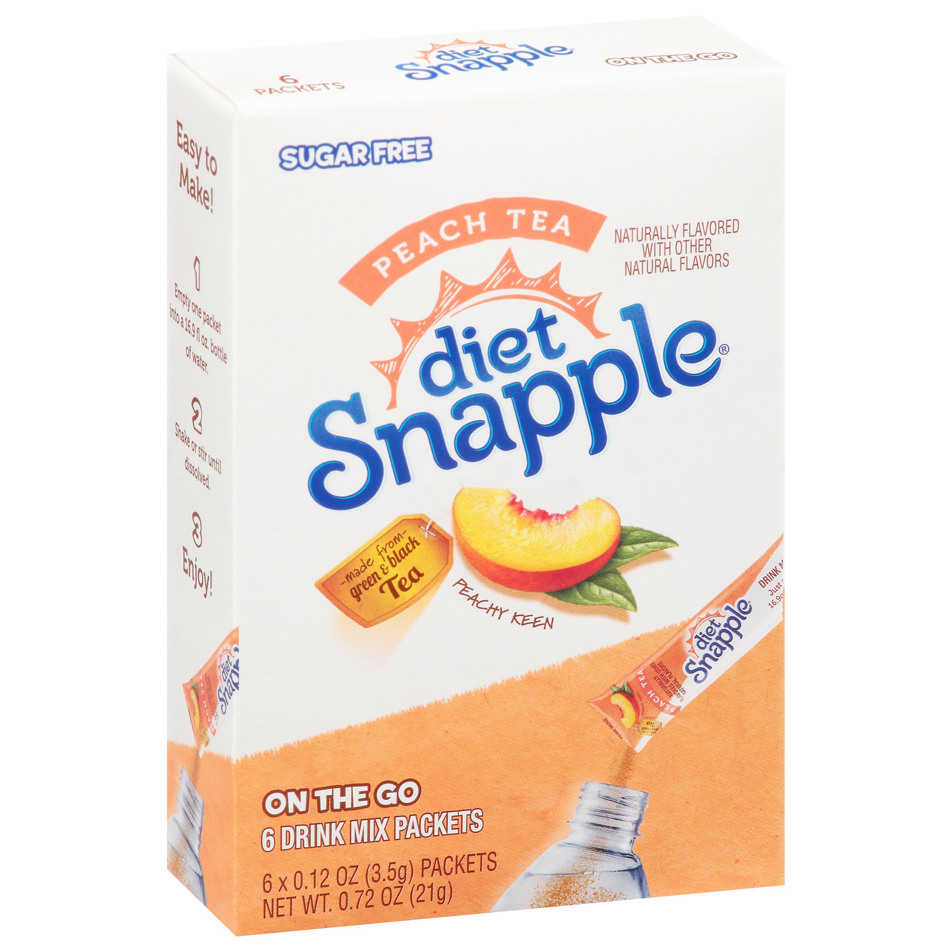 Snapple On the Go Drink Mix Diet Peach Tea Shop Mixes & flavor