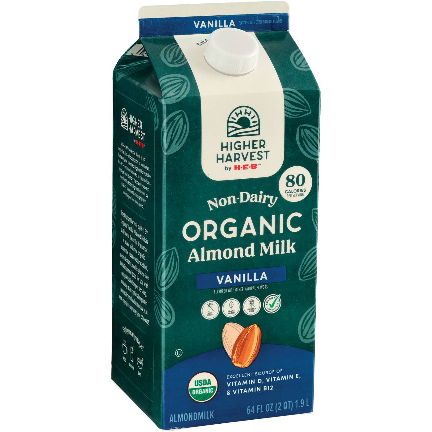 Higher Harvest by H-E-B Organic Non-Dairy Almond Milk – Vanilla; image 2 of 2