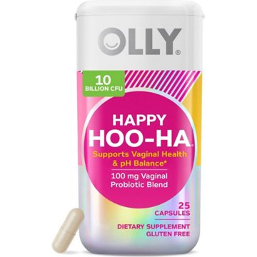 OLLY Happy Hoo-Ha Vaginal Health pH Balance 10 billion CFU Probiotic Capsules, 25 ct