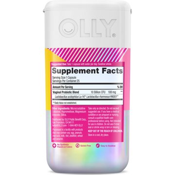 OLLY Happy Hoo-Ha Vaginal Health pH Balance 10 billion CFU Probiotic Capsules, 25 ct