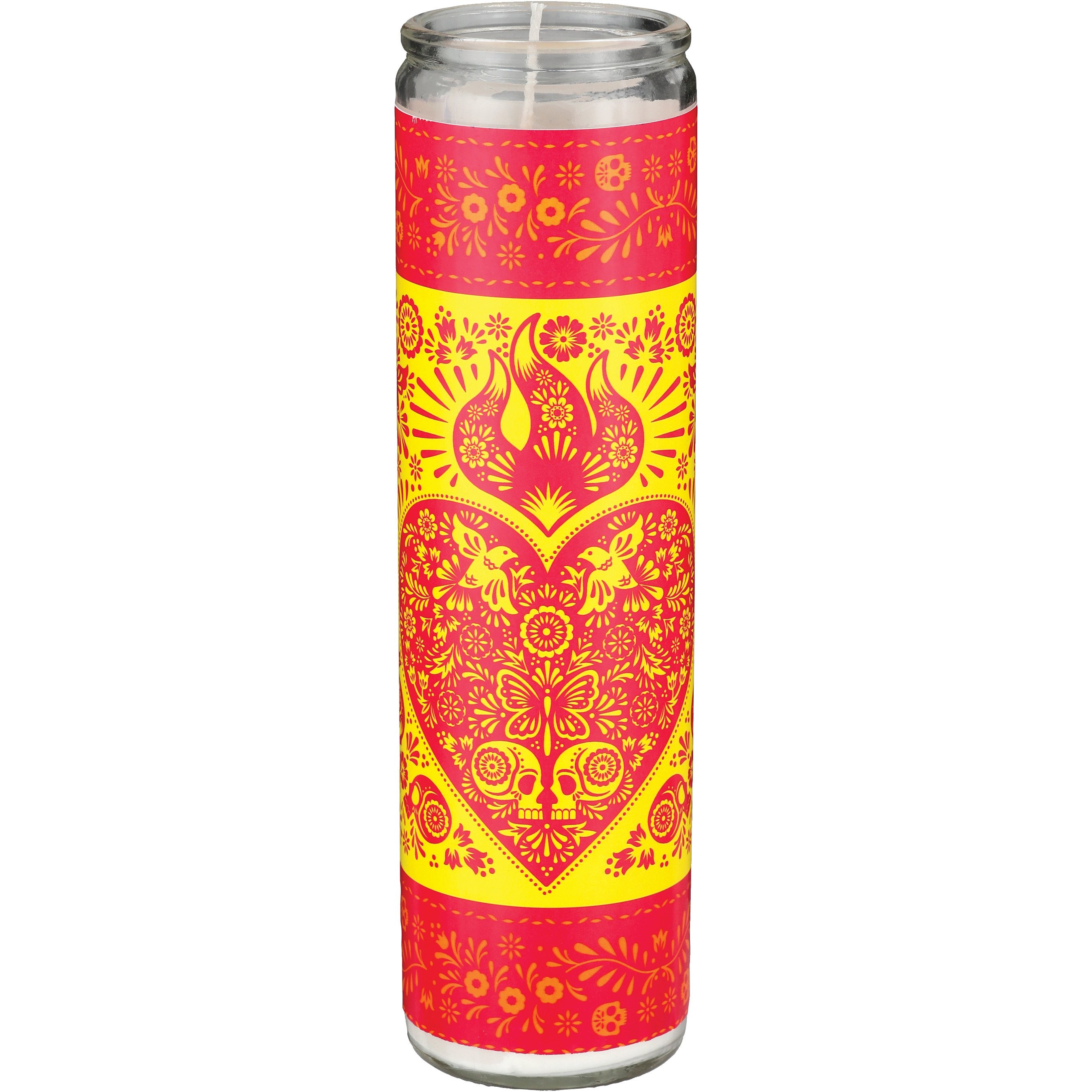 Destination Holiday Day of the Dead Sacred Heart Glass Candle Shop
