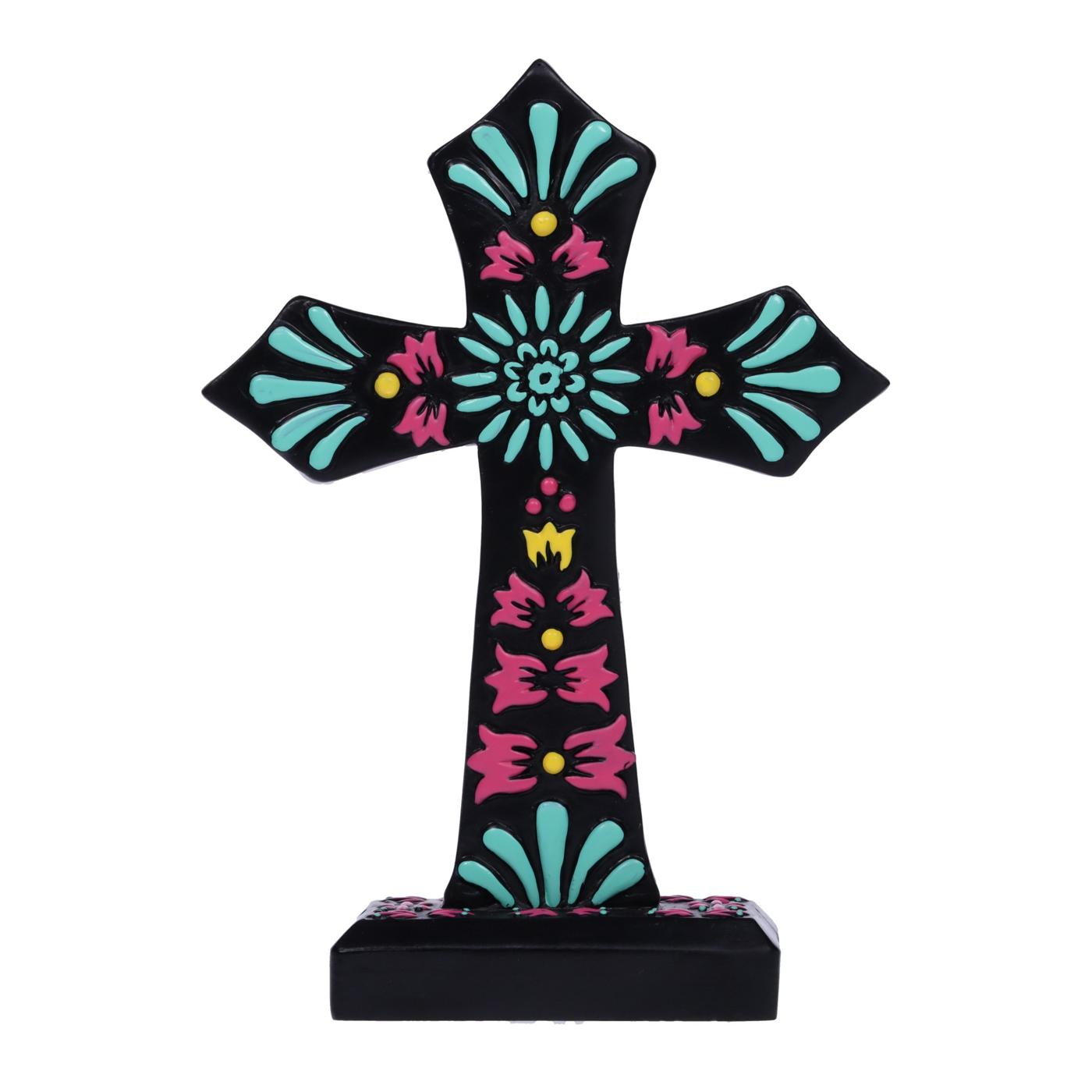 Destination Holiday Day of the Dead Decorative Cross - Black ; image 1 of 3